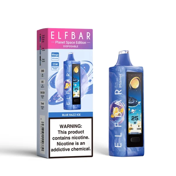 ELF BAR PLANET 25000 BLUE RAZZ ICE 5% RECHARGEABLE