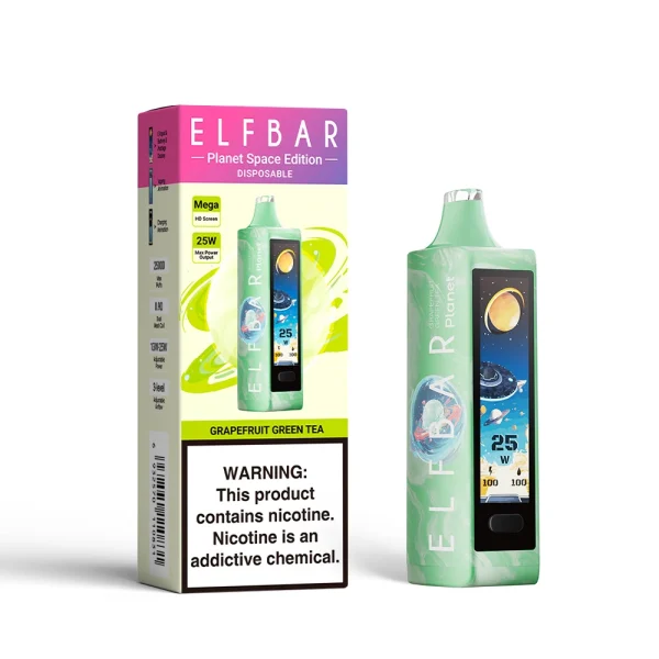 ELF BAR PLANET 25000 GRAPEFRUIT GREEN TEA 5% RECHARGEABLE