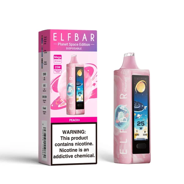 ELF BAR PLANET 25000 PEACH 5% RECHARGEABLE