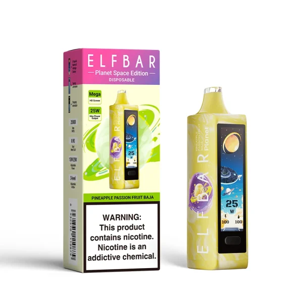 ELF BAR PLANET 25000 PINEAPPLE PASSION FRUIT BAJA 5% RECHARGEABLE