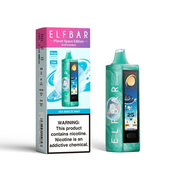 ELF BAR PLANET 25000 SEA BREEZE MINT 5% RECHARGEABLE