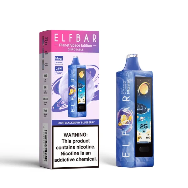 ELF BAR PLANET 25000 SOUR BLACKBERRY BLUEBERRY 5% RECHARGEABLE