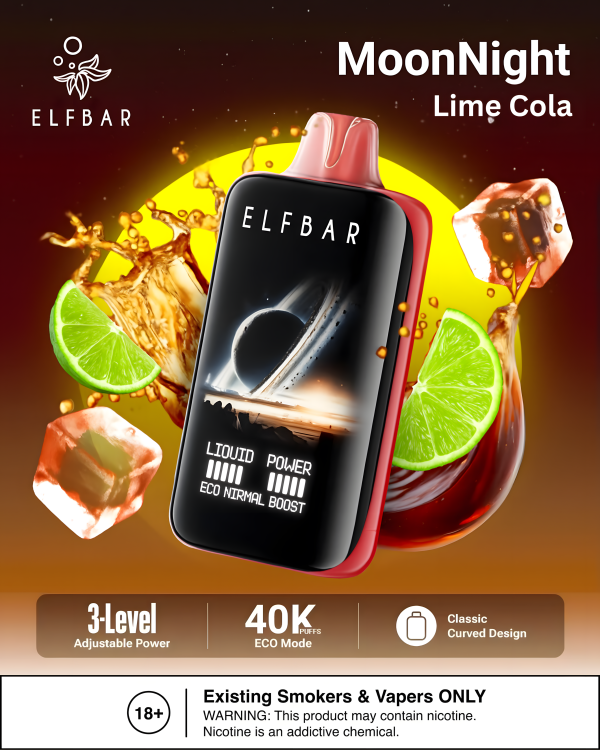 ELF BAR MOON NIGHT 40000 LIME COLA 5% RECHARGEABLE