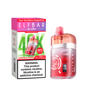 ELF BAR BC40000 PRO SOUR STRAWBERRY DRAGONFRUIT 5% RECHARGEABLE